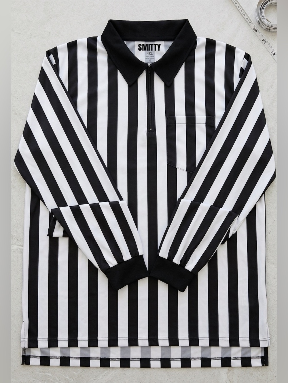 Smitty Officials Apparel FBS 112 Striped Long Sleeve Referee Shirt 4XL NWT